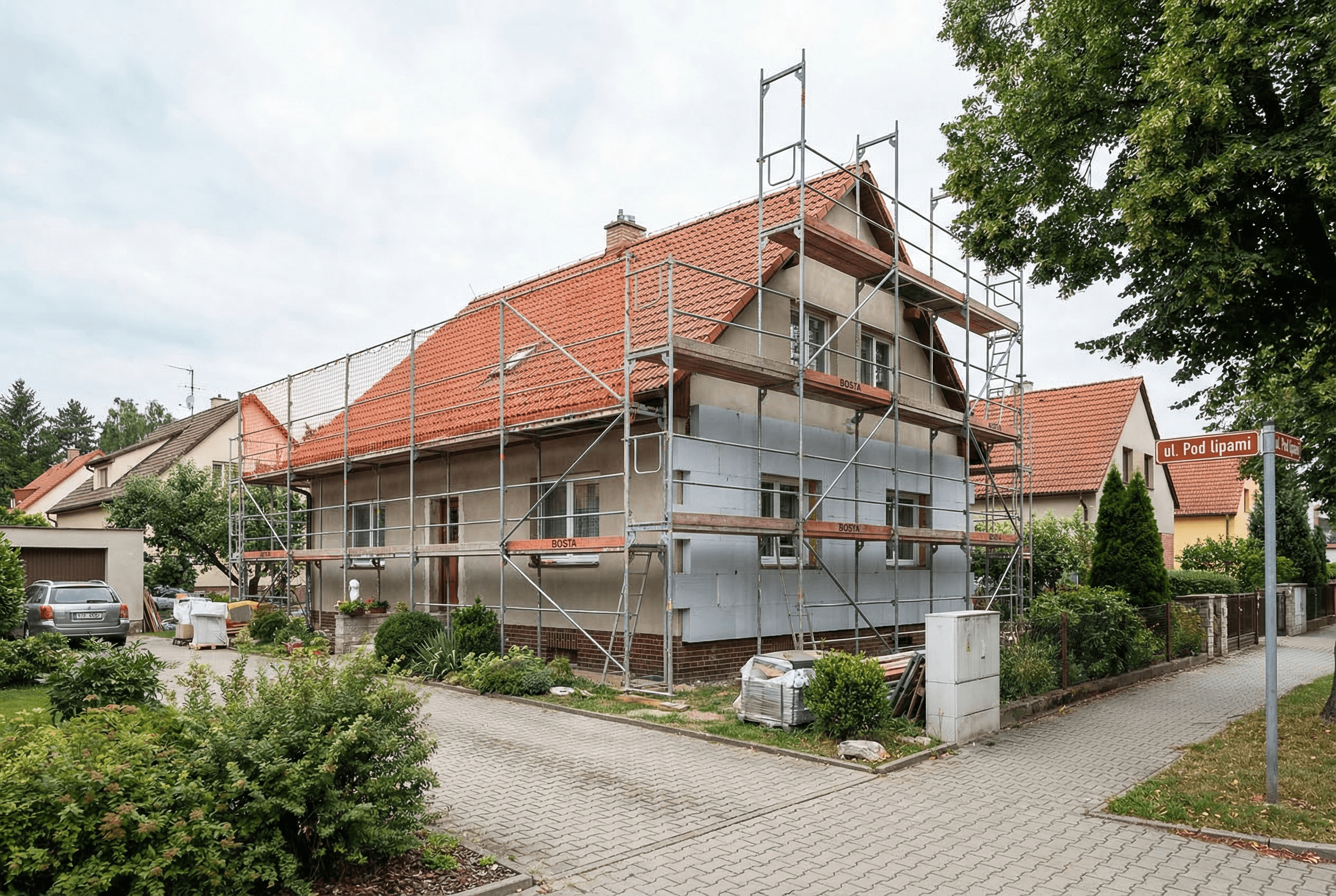 Lešení na rodinném domě